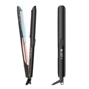 2023 New Product Factory Customize 260C 500F Vibrating Smooth Plate Pro Negative Ion Flat Iron Aluminum Hair Straightener