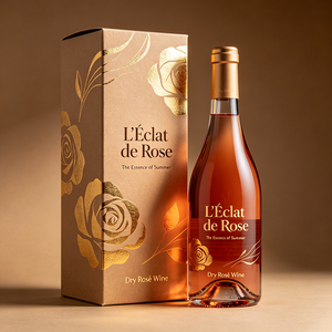 Boîte en carton pliable avec impression UV, fabrication directe en usine, OEM, <span class=keywords><strong>pour</strong></span> bouteille de vin rosé sec - Product Image 1
