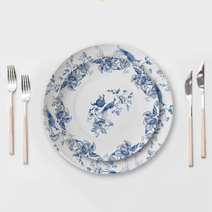 Juego de Platos de Cerámica Azul y Blanco de Lujo, Vajilla de Porcelana, Platos de Porcelana Fina Vintage, Vajilla de Porcelana - Product Image 3