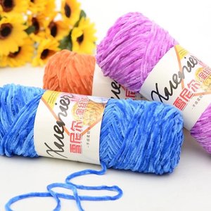 Dyed Super Chunky Big Crochet Thick DIY Handmade Knitted <strong>Velvet</strong> Chenille <strong>Yarn</strong> for Crochet <strong>Velvet</strong> Shoe Thread Scarf
