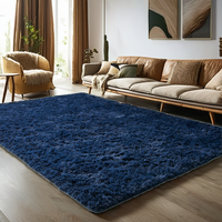 Tapis shaggy à poils longs en microfibre unie blanc crème, antidérapant, pour salon, chambre, dortoir, bureau à domicile, décoration 160*200cm