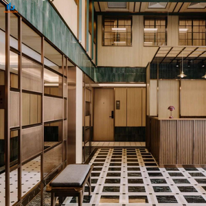 Nuevo en 2026: Baldosa de Porcelana de Lujo Estilo Art <span class=keywords><strong>Deco</strong></span> a Cuadros, 800x800mm, Acabado Brillante, 4 Piezas, Aspecto Mármol para Suelos de Vestíbulos de Hotel - Product Image 2