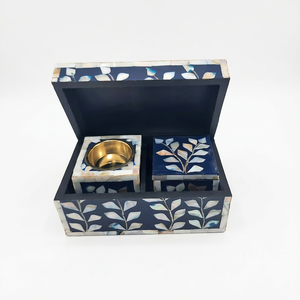Wholesale Mother of Pearl Inlay Bakhoor Burner Tray Box Set Ramadan Eid Religious Gift with Mop Bone Censer <b>Oud</b> Burner - Product Image 1