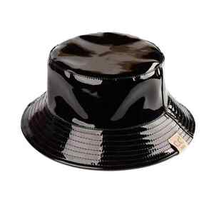 PU Holographic Outdoor <b>Bucket</b> Hats Unisex Folding Portable Sun Hats Reversible Packable Sun Cap For Beach - Product Image 3