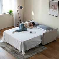 Canapé-lit convertible moderne en tissu avec cadre métallique, 3 places, dossier rembourré, pour salon, chambre, appartement
