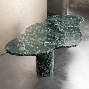 Juego de Mesa de Comedor de Piedra Travertino Ovalada Blanca Crema de Estilo Nórdico Minimalista, Muebles para Comedor - Product Image 6