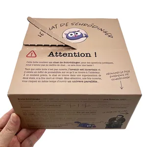 Kostenloses Muster Reißverschluss abreißbare Streifen benutzerdefiniertes Logo Karton wellpappe-Verpackungspapierbox
