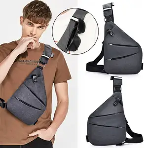 Men Travel Business Fino Bag Burglarproof Shoulder Bag Holster Anti Theft Security Strap Digital Storage Chest Bags