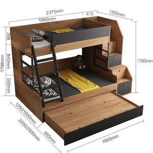 Hiện đại phong cách Bắc Âu đơn giản Bắc Âu giường mẹ với đa chức năng cao thấp giường tầng trẻ em gỗ vật liệu phòng ngủ ứng dụng - Product Image 6