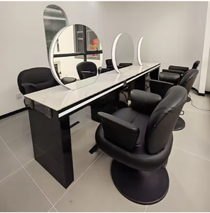 Salon Furniture Station Barber Spa Hairdressing <b>LED</b> <b>Mirror</b> Double Sided Beauty Workstation Hairdresser Styling Equipment - Product Image 6