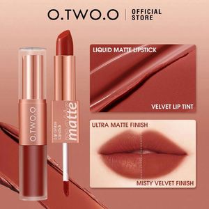 <span class=keywords><strong>O</strong></span>.TWO.<span class=keywords><strong>O</strong></span> Rouge à lèvres liquide mat 2-en-1, gloss et rouge à lèvres longue tenue waterproof, 8 couleurs, maquillage pour les lèvres en gros - Product Image 2