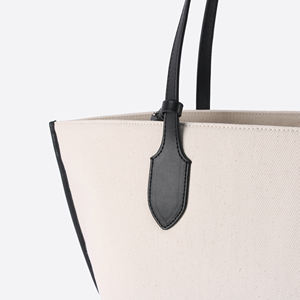 Sac fourre-tout en toile de coton recyclé écologique de style moderne, vente en gros en ligne, pochette détachable, personnalisable - Product Image 4