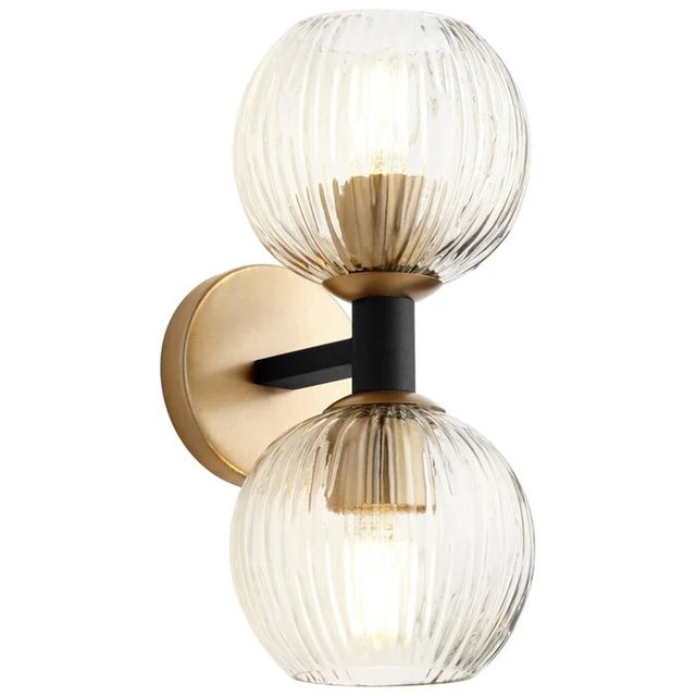 Modern Indoor Hotel Wall Light 2 Heads Minimalist Decoration Glass Wall Sconce Wall Light Bracket for Bedroom (1131-2W)