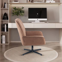 Chaise de bureau à accoudoir à coussin doux à mi-dossier Support lombaire Chaise pivotante ergonomique à hauteur réglable pour la maison ou le bureau