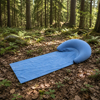 Tapis de plage gonflable portable, écologique, en PVC épais et polaire, pour bronzer, pliable, pour une personne, tapis de couchage, tapis de sol