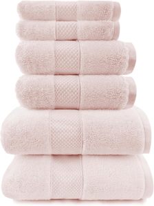 Set di asciugamani da <span class=keywords><strong>bagno</strong></span> di lusso rosa chiaro (rosa petalo) cotone egiziano rapido asciutto morbido assorbente <span class=keywords><strong>bagno</strong></span> turco - Product Image 2