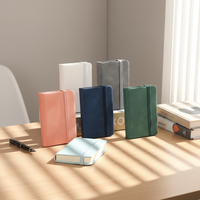 Libreta de Cuero PU A7 con Logotipo Personalizado, Costura con Hilo, Banda Elástica, Mini Diario de Viaje, Agenda de Bolsillo Portátil, Grabado en Relieve con Lámina Dorada OEM