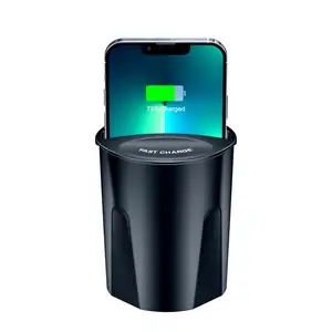 Top Dropshipping Products 2024 3 IN 1 Car Wireless Charger Cup For iphone 14 13 12 11 Pro Max Car Charger Cup Holder Type-C USB