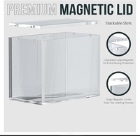 Boîte de rangement pour booster PKMN en acrylique, présentoir empilable, ultra-épais 8 mm, écologique, avec revêtement UV, étagère coulissante robuste avec couvercle magnétique