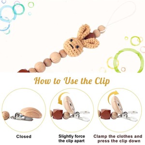 คลิปหนีบจุกนมหลอกซิลิโคนแบบเคี้ยวได้ ผลิตจากโรงงาน  สายคล้องจุกนมหลอกซิลิโคนสำหรับเด็ก - Product Image 3