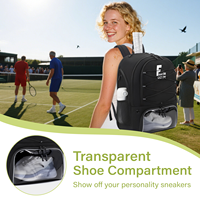 Sac de tennis et de pickleball avec compartiment à chaussures, poche isotherme, conception avec crochet pour clôture, sac à dos de sport pour tennis, pickleball, basketball