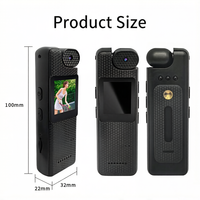 Mini caméra vidéo de poche avec écran de 1,3 pouce, design à clip dorsal, objectif rotatif à 180°, idéale pour l'enregistrement quotidien et les activités de plein air