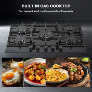 طباخ بالفرن 5 شعلة للبيع بالجملة من الفولاذ المقاوم للصدأ نطاق غاز مضمن مقاوم للحريق لبيوت الفنادق - Product Image 3