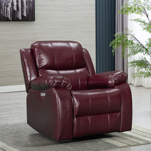 Fauteuil inclinable électrique en cuir véritable avec fonction massage pour personnes âgées, usage salon - Product Image 2