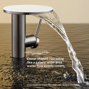 Grifo de Lujo <span class=keywords><strong>para</strong></span> Baño de Hotel, Diseño Elegante, Agua Fría y Caliente, Efecto Cascada, Gran Capacidad de Almacenamiento en la Encimera, Grifo <span class=keywords><strong>para</strong></span> Lavabo - Product Image 2