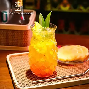 Лучшая распродажа креативных стеклянных бокалов для коктейлей Tiki в форме ананаса