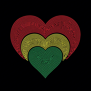 Colorido corazón forma región calor prensa diamante motivo Strass diamantes de imitación transferencias para camisetas - Product Image 1