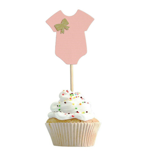He ou She Boy ou Girl Cupcake Toppers paillettes Baby Shower Cupcake pick décoration pour les fournisseurs de révélation du sexe - Product Image 4