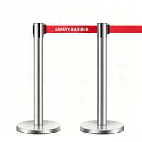Poteau de guidage rétractable en acier inoxydable avec barrière à sangle pour la gestion des files d'attente et le contrôle des foules, pour Musées, Banques, Événements, OEM