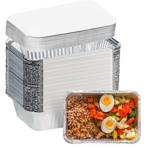 Disposable <b>Food</b> Grade Rectangle Aluminum Foil Catering <b>Container</b> with Sealed Plastic PP Lid for Takeaway <b>Hot</b> and Cold <b>Food</b> Use - Product Image 2