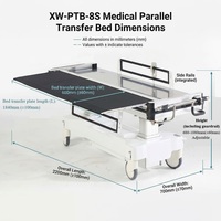Lit de transfert électrique parallèle d'urgence médicale VU Hospital, brancard de transport de patient non invasif