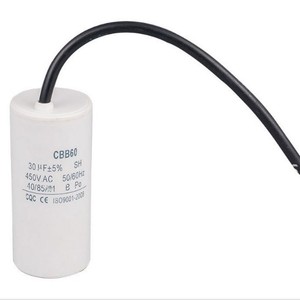 ตัวเก็บประจุปั๊มน้ำ Yunteng CBB60 30UF 450VAC พร้อมปลอกสีขาว - Product Image 1