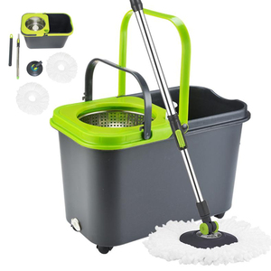 OKKiHOME Adjustable Handle 360 Degree Magic Spin <strong>Mop</strong> Set Easy Operation Plastic Floor Cleaning <strong>Bucket</strong> Centrifuged <strong>Spinning</strong> <strong>Mop</strong> - Product Image 1