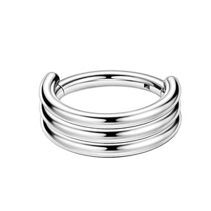 Anneau de nez en acier inoxydable à trois couches, géométrique, minimaliste, unisexe, bijoux de piercing corporel, cadeau - Product Image 1