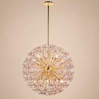 Lustre de luxe en cristal K9, design floral brillant, commande par interrupteur, éclairage blanc chaud incandescent, projet personnalisé E12