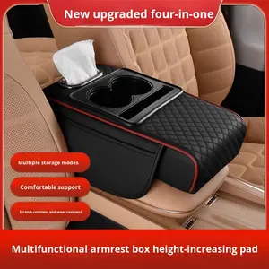 Organisateur d'<span class=keywords><strong>accoudoir</strong></span> de voiture multifonctionnel 4 en 1, boîte de rangement, sac d'<span class=keywords><strong>accoudoir</strong></span> <span class=keywords><strong>central</strong></span> en cuir pour voiture avec porte-gobelet, boîte à mouchoirs - Product Image 5
