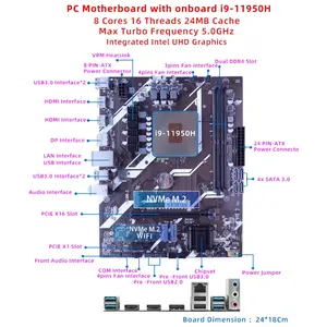 Bo Mạch Chủ Chơi Game Máy Tính Với Bộ Xử Lý Trên Bo Mạch Chủ I9-11950H 8 Lõi 16 Luồng 2.6GHz Bo Mạch Chủ Chơi Game Máy Tính DDR4 USB3.0