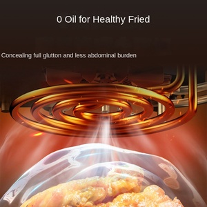 Friteuse automatique noire 5L Distributeur multifonctionnel antiadhésif 5 en 1 Four en verre Friteuse à air antiadhésive - Product Image 3