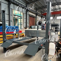 Élévateur de stationnement automatique à entraînement hydraulique homologué CE, double élévateur de véhicules, empileur de stockage, 4 poteaux, 2 niveaux, commande par bouton, capacité de charge 3500 kg