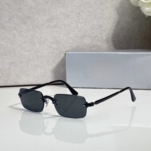 Premium Vintage Frameless Square Sunglasses Gradient Lens Men Luxury Fashion Shades Outdoor Driving UV Protection <b>Eyewear</b> - Product Image 5