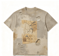 Short homme 100% coton, personnalisé, impression Kornit, grammage lourd, effet vieilli, délavé soleil, teinture boue, effet pulvérisé, style streetwear Wasteland, DTG, couleur unie