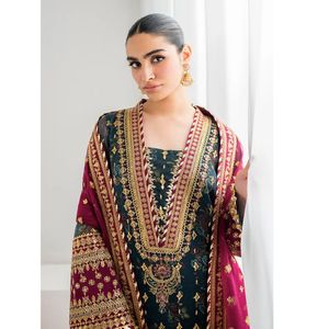 Handmade Salwar Kameez Suit Designer Indian Pakistani Art Silk Suit Punjabi Dress Material Party Wear Wedding - Product Image 4