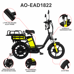 Bicicleta eléctrica de carga de 60V * 15AH con <span class=keywords><strong>Sidecar</strong></span> <span class=keywords><strong>E</strong></span> <span class=keywords><strong>Bike</strong></span> ciclomotor eléctrico bicicleta híbrida para entrega de adultos - Product Image 4