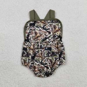 SR3487 rts Conjunto de pelele para bebé niña con flores azules y lazos, mono de manga larga al por mayor para niños - Product Image 4
