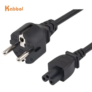 Laptop Power Cord 0.5m 6ft 2m 3m Euro Plug EU IEC C5 Power Adapter Cable For Doll H/P Notebook PC Computer Monitor Printer