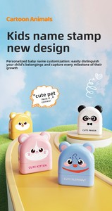 Set <span class=keywords><strong>di</strong></span> Timbri Personalizzati con Nome per Bambini dell'Asilo, Sigillo in Plastica Fotosensibile per Uso Ufficio, Marca Intoss - Product Image 6